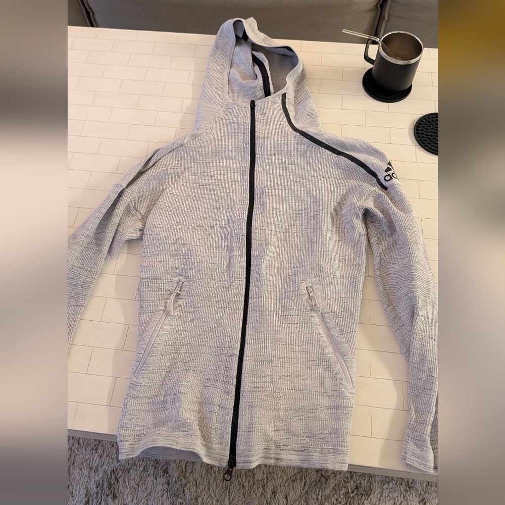 Adidas Z.N.E Prime HD Men’s Full Zip Track Jacket Light Grey CF0636 (Brand New)